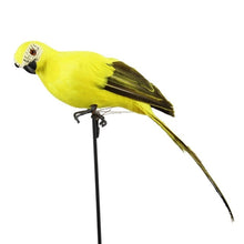 Load image into Gallery viewer, 25cm Handmade Simulation Parrot Creative Feather Lawn Figurine Ornament Animal Bird Garden Bird Prop Decoration